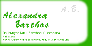 alexandra barthos business card